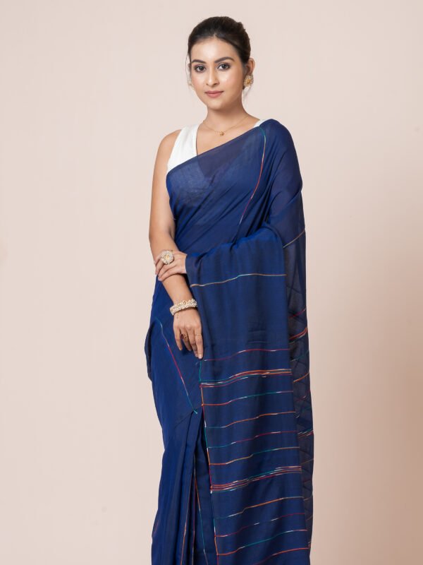 Gheecha Rekha Handwoven Cotton Saree - Image 3
