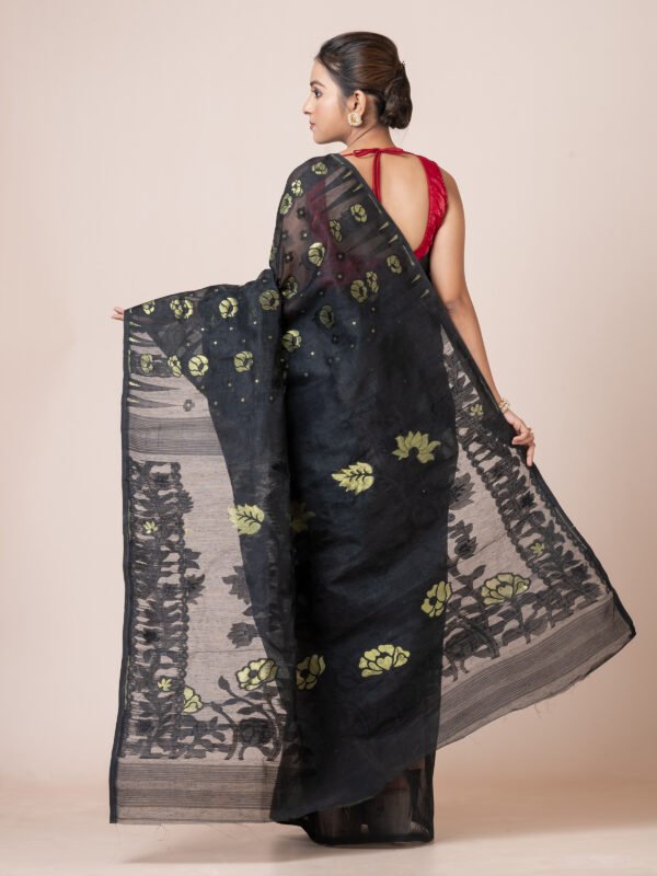 Noir Blossom Premium Jamdani Saree - Image 4