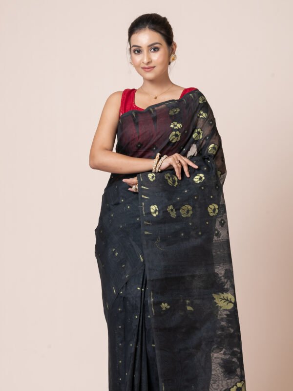 Noir Blossom Premium Jamdani Saree