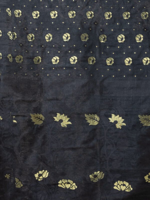Noir Blossom Premium Jamdani Saree - Image 5